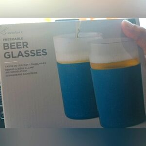 Rabbit Freezable Beer Glasses - Blue